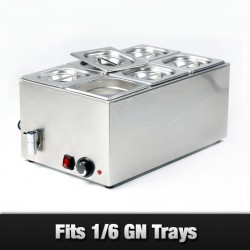 Fischer Hot Bain Marie, 6 x 1/6 GN Trays - 8710.1.6